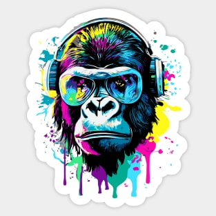 DJ Gorilla - Gorilla with Headphones Sticker